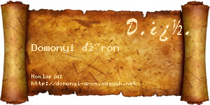 Domonyi Áron névjegykártya