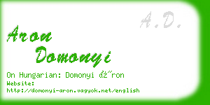 aron domonyi business card